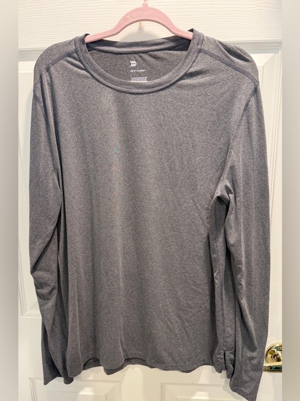 all in motion Men's Heather Charcoal Performance Tee-Men’s Large